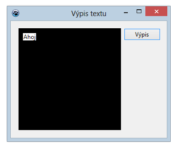 obr. 20 Výpis textu na grafickú plochu