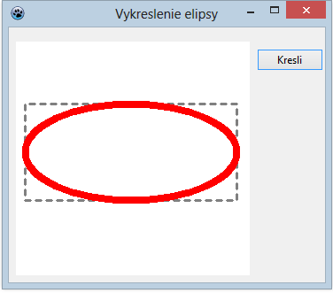 obr. 29 Vykreslenie elipsy na grafickú plochu